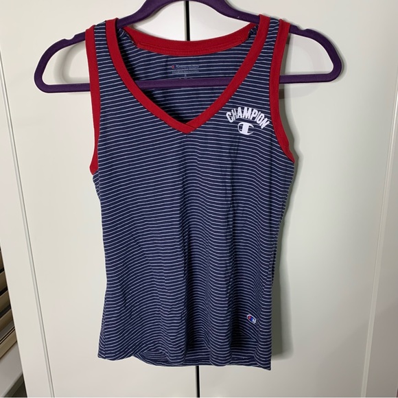 Champion Logo Striped Tank Top - Picture 1 of 12